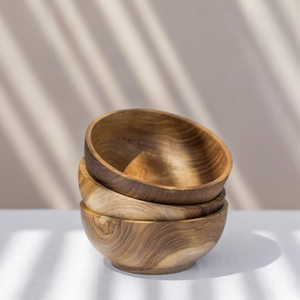 Juego de Tazones de Madera Natural Hechos a Mano, Diseño Clásico, Ecológicos, Duraderos, Redondos, para Servir Ensaladas y Frutas, Vajilla de Cocina - Product Image 1