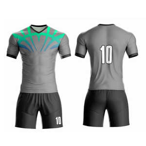 Uniformes de fútbol profesionales Color gris Sublimación Impreso Poliéster Hecho Adultos Uniformes de fútbol Conjuntos Camiseta de fútbol - Product Image 5