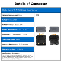 Connecteur anti-étincelles à courant élevé QS2 F M 15A, plaqué or, en cuivre, mâle-femelle, pour batterie lithium et petits équipements électriques