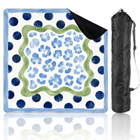 Tapis de Mahjong Duoerfen de Luxe Moderne, Motif à Points Circulaires, Base en Caoutchouc Antidérapante, Conception Pliable pour la Maison et la Famille