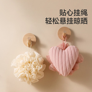 FaSoLa Bath Puff White And Pink Soft Exfoliating Shower Sponge For Gentle Cleansing - Product Image 5