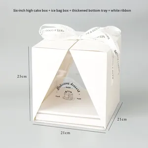 Caixa de Bolo Transparente Portátil AK de 4/6/<span class=keywords><strong>8</strong></span> Polegadas para Embalagem de Bolo de Aniversário, Mousse, Sobremesas e Lanches para Viagem - Product Image 6