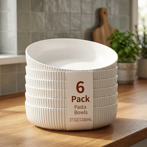 Ensemble de bols à pâtes et salades en plastique incassable, écologiques et personnalisables, vaisselle résistante au lave-vaisselle, soupières et récipients pour assaisonnements et soupes - Product Image 6
