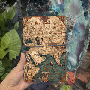 Papier épais A6 Bloc-notes Cadeau de Thanksgiving pour les concepteurs de sites Web pour célébrer les lancements de sites Web avec une carte du <span class=keywords><strong>monde</strong></span> ancienne avec des navires P - Product Image 2