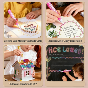Set di 10 Colori di Colla Glitterata per Bambini, Penna Glitterata Lavabile per Disegno e Colorazione, Progetti Artistici Fai-da-Te per Bambini - Product Image 5