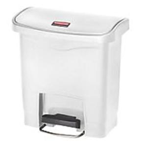 Cestino per Rifiuti a Pedale 15 L Bianco con Apertura Frontale - Product Image 1