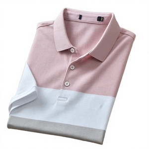 เสื้อเชิ้ตผู้ชายแฟชั่นเรียบง่ายสำหรับฤดูร้อนเสื้อสำหรับผู้ชายเสื้อยืดผ้าฝ้ายทอแขนสั้นปักลายทางปกปกคอเสื้อ - Product Image 3