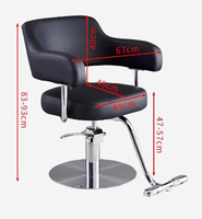 Fauteuil de barbier Heshi inclinable avec pompe hydraulique, équipement de salon commercial, cuir synthétique noir