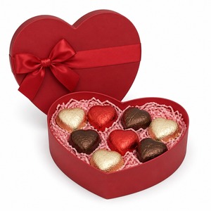 Caja de Regalo de Chocolate en Forma de Corazón Rojo Mate Personalizada con Lazo de Cinta, Dos Piezas, Suministro Directo de Fábrica al por Mayor <span class=keywords><strong>para</strong></span> Venta al por Menor y <span class=keywords><strong>Regalos</strong></span> - Product Image 3