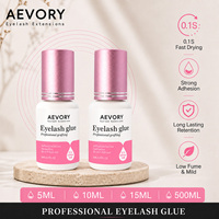 Colle adhésive pour extensions de cils Aevory Private Label Factory, séchage rapide 0,1s, longue tenue, adhérence forte.