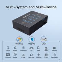 Hub USB 3.0 Industrial de 20 Puertos Sipolar A-223 con Fuente de Alimentación de 200W para Transferencia de Datos de Alta Velocidad y Carga en Lotes