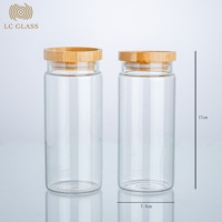 Récipient alimentaire en verre borosilicaté de haute qualité de haute qualité avec couvercle en bambou avec logo personnalisé