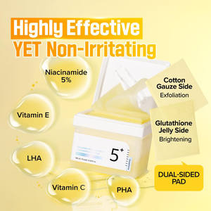 Private Label Hyperpigmentatie Gezichtsverzorging Toner Pads Vitamine Niacinamide Pad Dubbelzijdig Glutathion Pha Lha Toner Pad - Product Image 2