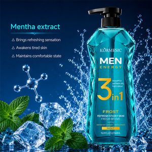 KORMESIC 540ml Produit OEM Logo personnalisé Nettoyant visage rafraîchissant en profondeur pour hommes ENERGY 3-en-1 Shampoing et gel douche pour hommes - Product Image 4
