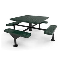 Table de pique-nique en acier pour l'extérieur avec banc, table de restaurant, bistro en métal, table de camping, table et chaises de salle à manger