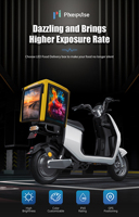 Écran publicitaire LED isolé et antichoc Pixelpulse pour livraison extérieure, idéal pour vélos électriques et trottinettes