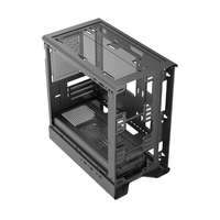 Airflow GAME Mid Tower Gaming PC Chassis Mini Micro-ATX Gamer Case with Side Panel Window and Water Cooling Support