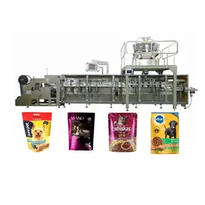 Full Automatic Cat Dog Food Zipper Bag Packing Machine Zip Seal Doypack Pet Food High Speed Packaging Machine