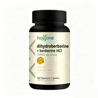 Capsules de dihydroberbérine berbérine HCl 500 mg, marque privée OEM, soutien métabolique, santé cardiovasculaire, soutien immunitaire pour adultes
