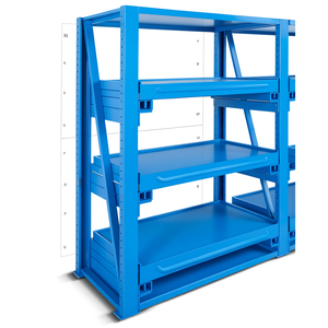 Fami System Ar Rear <b>Wall</b> Shelf <b>Unit</b> 850x2510 Mm Blue Ral5012 For Shelving <b>Units</b> - Product Image 3