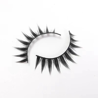 Lot de 5 paires de faux cils en vison synthétique, sans cruauté, réutilisables, avec bande en plastique noire, faits à la main, dans une mini-boîte de rangement, cils naturels