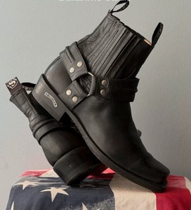 Manufacturer Custom Vintage Distressed Chelsea <strong>Boot</strong> <strong>Square</strong> <strong>Toe</strong> Ladies <strong>Boots</strong> Leather Chunky Low <strong>Heel</strong> Pleated Women Ankle <strong>Boots</strong> - Product Image 2