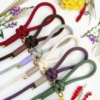 Laisse personnalisée d'escalade en montagne de couleurs multiples pour l'entraînement Laisse pour chien ronde en nylon faite à la main avec nœuds et accessoires en métal