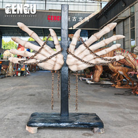 Sculpture géante de main de squelette d'Halloween, accessoire d'horreur à griffes attachées, en silicone et éponge avec structure en fer, pour maison hantée, parc, événement, exposition