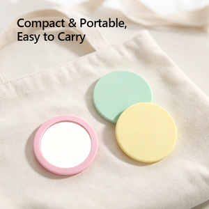 Specchietto Portatile in <span class=keywords><strong>Silicone</strong></span> Mini, Colori Macaron, Specchio Tascabile Rotondo <span class=keywords><strong>per</strong></span> Viaggio e Uso Quotidiano con Logo Personalizzato - Product Image 4