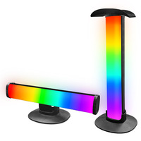 Barre lumineuse d'ambiance RGB pour bureau avec support pour casque, synchronisation musicale intelligente, éclairage LED pour jeux, pour configuration de bureau PC, décoration de chambre