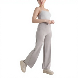 EVERGLOW Women's Winter Casual Mid Waist Straight Pants 100% <b>Silk</b> Canvas Fabric Breathable Eco-Friendly Waterproof Drawstring - Product Image 1