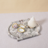 Plateau de service en marbre blanc naturel de forme spéciale, plateau décoratif de luxe en pierre pour le Ramadan, le Majlis, la table basse, la coiffeuse et la décoration intérieure
