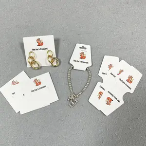 Grosir rambut Band anting kemasan kartu kertas Custom Logo Tag kartu untuk perhiasan anting-anting tampilan kartu dengan Logo