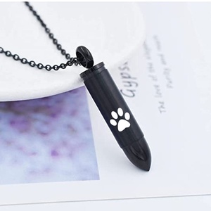 Collar de Urna de Bala Grabada en Acero Inoxidable - Vial para Cenizas de Mascotas y Humanos para Hombres y Mujeres, Joyería Conmemorativa - Product Image 5
