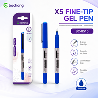 Stylo gel bleu à pointe fine Bachang BC-8515 0,5 mm, écriture fluide, prise en main confortable, école, bureau, maison, vente en gros, OEM