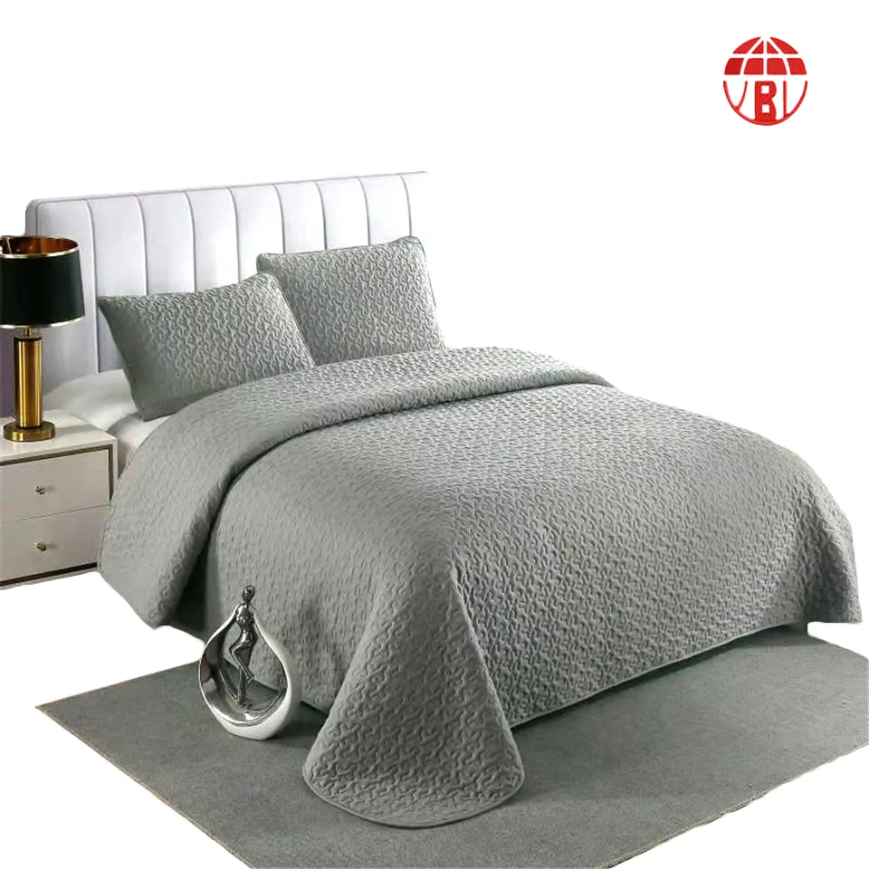 High quality grey bed spread cover set twin king size bed spread no pilling lightweight luxury bed covers queen size bedding set