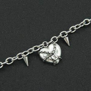 Collar con Colgante de Corazón Plateado Estilo Hiphop Personalizado, Venta Caliente 2026, Collar Unisex de Acero Titanio, Joyería de Moda - Product Image 5