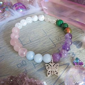 Pulsera de Piedra con Cuentas de Vidrio Coloridas, Energía Natural, Sin Costuras, Venta al por Mayor Directa de Fábrica con Descuento - Product Image 5