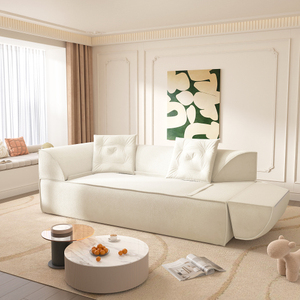 Sofá Cama Convertible 3 en 1, Sofá de Asiento Profundo con 2 Almohadas, Sofá de Tela Chenille, Chaise Longue para Sala de Estar, Estudio u Oficina - Product Image 2