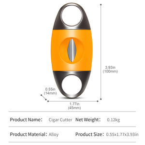 CISEAUX À CIGARES PORTABLES CIGARLOONG, CISEAUX À CIGARES DE POCKET CUBAINS, DOUBLE TRANCHE, ALLIAGE DE ZINC, ACIER INOXYDABLE, FORME EN V, LOGO PERSONNALISÉ, BOÎTE CADEAU - Product Image 6