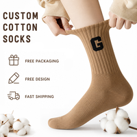 Chaussettes de sport personnalisées avec logo pour hommes, chaussettes de couple en coton brodé avec lettres, style streetwear