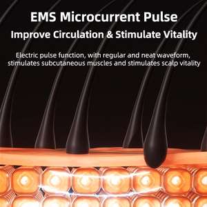 Venta al por mayor inteligente eléctrico amasado 3-1 terapia de luz roja aplicador de aceite para el cabello y cepillo masajeador del cuero cabelludo para el crecimiento del cabello - Product Image 4