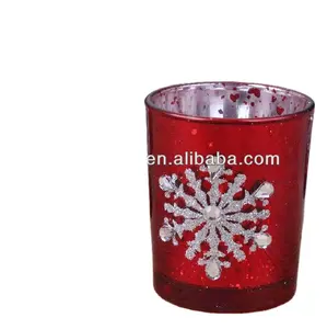 hot sale wholesale cheap red mercury glass candle holder