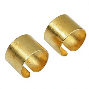 Anillos de Puño de Latón Chapado en Oro, Unisex, Modernos, Minimalistas, Joyería para Uso Diario - Product Image 1