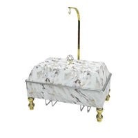 FULAIXIN FLX-MX08 Edles Edelstahl-Chafing-Dish in Goldoptik für Buffets und Catering, Rechteckig mit Großer Kapazität, Alkoholbetriebener Speisenwärmer