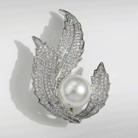 Broche élégante en plumes XILIANGFEIZI, accessoires de vêtements de luxe pour femme, broche en perles