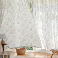 Cortinas Transparentes con Estampado Geométrico a Precio de Fábrica, Cortinas Modernas para Dormitorio, Tratamientos de Ventana con Luz Suave