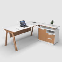 Bureau de direction en forme de L gestionnaire et personnel grande table de bureau mobilier de bureau au design moderne