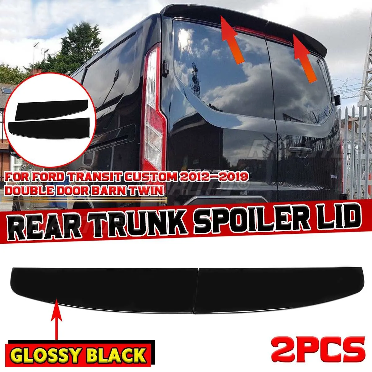 High Quality Rear Spoiler Wing Lip Rear Trunk Spoiler For Ford For Transit Custom 2012-2019 Double Door Barn Twin Rear Tail Wing
