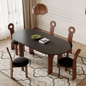 โต๊ะรับประทานอาหารรูปวงรีหรูหราหลายร้อยแบบ ทำจากไม้แอชสไตล์วินเทจ โครงสร้างแข็งแรงทนทานสำหรับห้องรับประทานอาหาร - Product Image 3